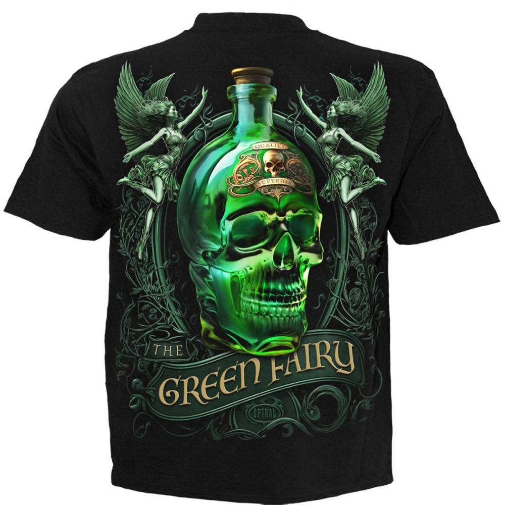 Spiral - The Green Fairy Mens T-shirt - Black